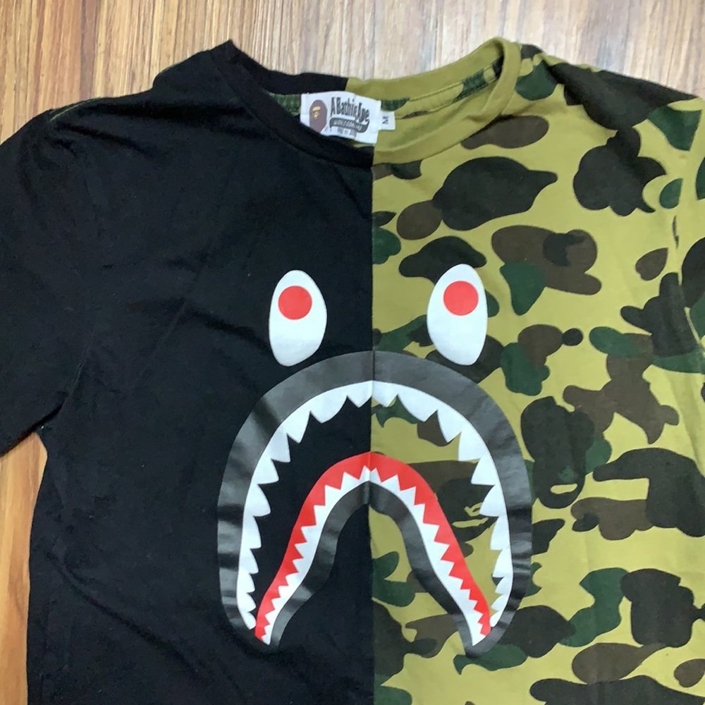 A Bathing Bape Women Split TShirt Camo/Black (M) - Picture 5 of 14